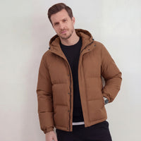 Lomax Brown Hooded Puffer Jacket
