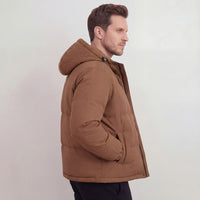 Lomax Brown Hooded Puffer Jacket