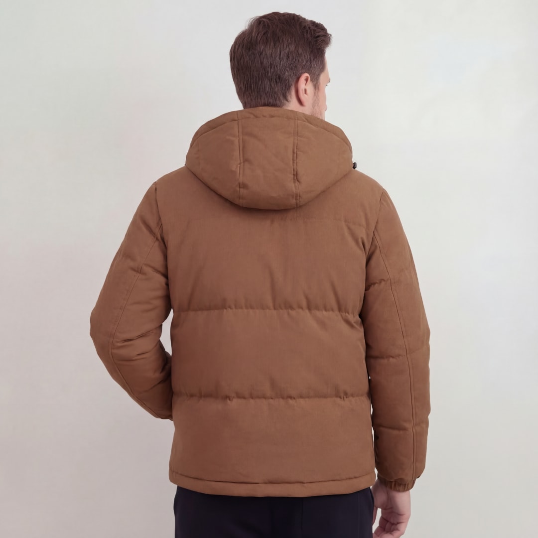 Lomax Brown Hooded Puffer Jacket_3