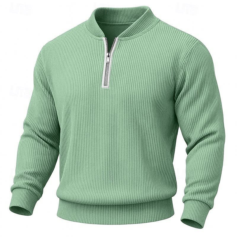 Declan Ribbed Quarter Zip Sweater_1