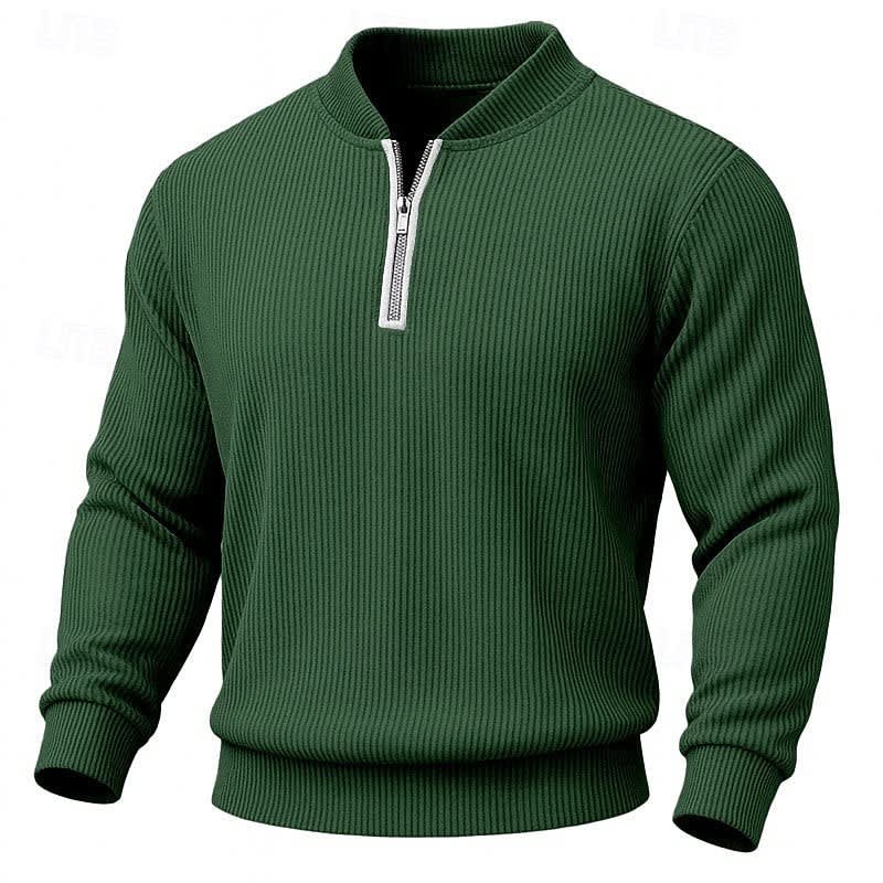 Declan Ribbed Quarter Zip Sweater