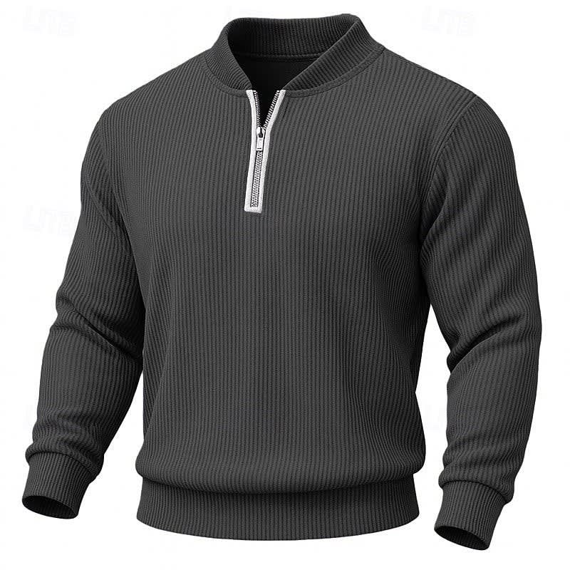 Declan Ribbed Quarter Zip Sweater_3