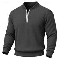 Declan Ribbed Quarter Zip Sweater