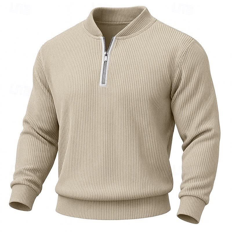 Declan Ribbed Quarter Zip Sweater