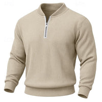 Declan Ribbed Quarter Zip Sweater