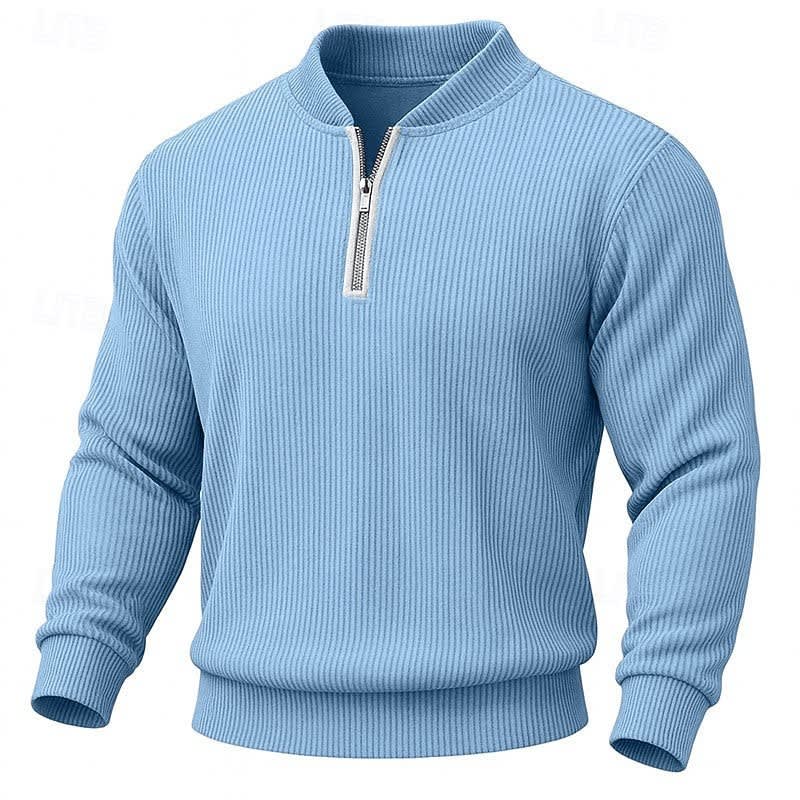 Declan Ribbed Quarter Zip Sweater_5