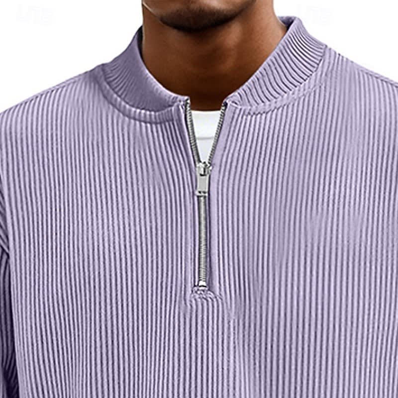 Declan Ribbed Quarter Zip Sweater
