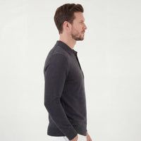 Phoenix Charcoal Long Sleeve Knit Polo