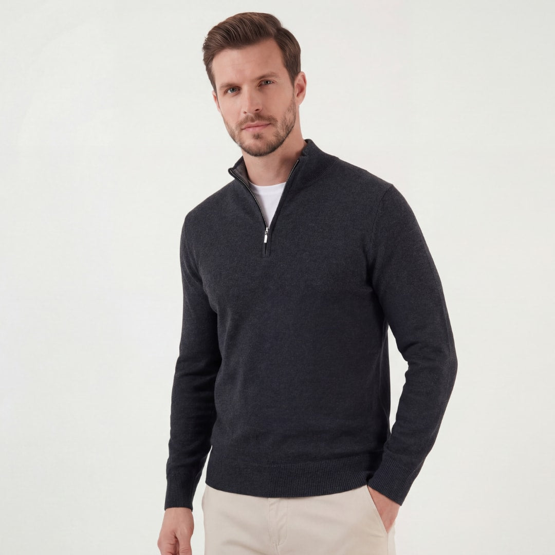 Oberon Mock Neck Half Zip Sweater_1