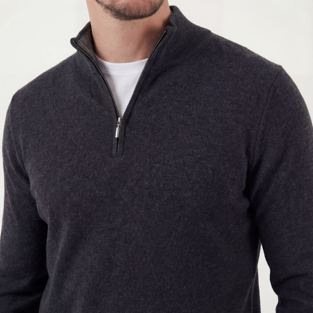 Oberon Mock Neck Half Zip Sweater