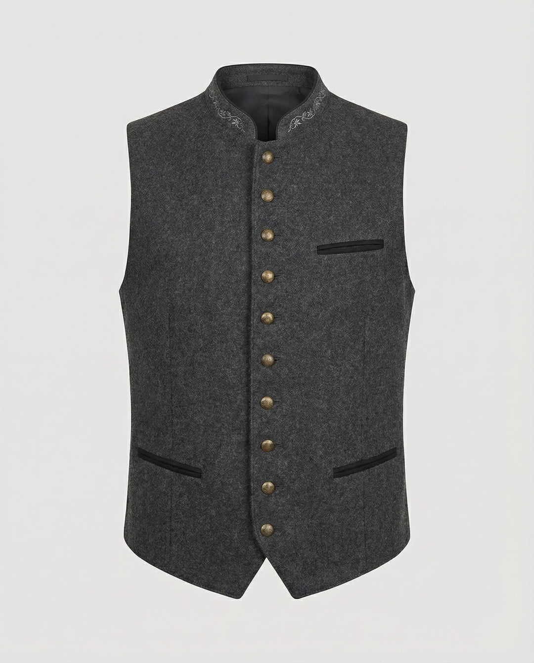 Carlos Stand Collar Button Vest