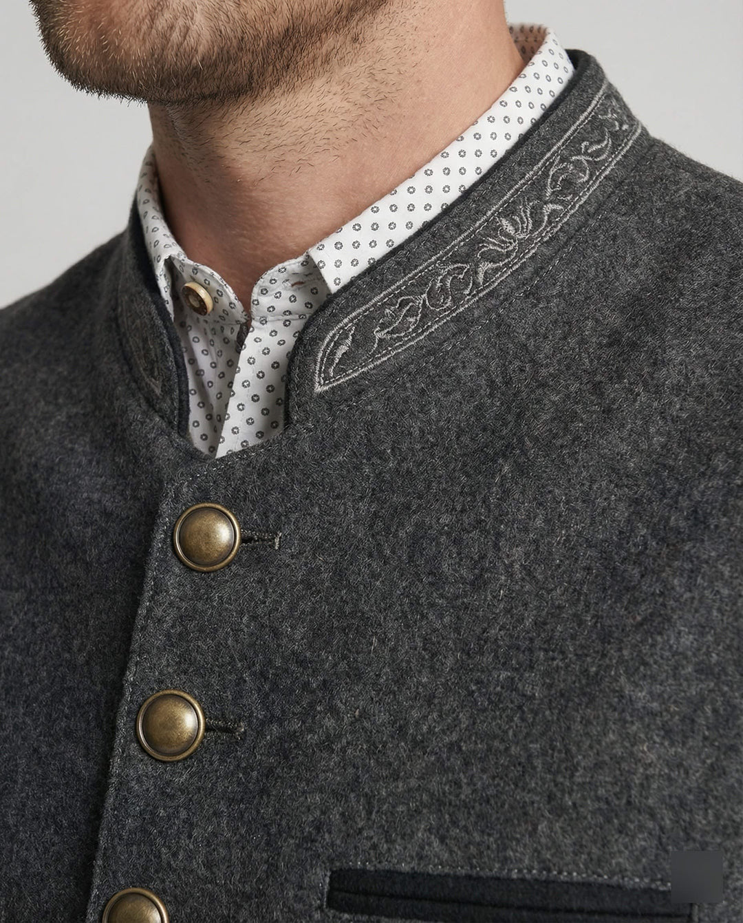 Carlos Stand Collar Button Vest