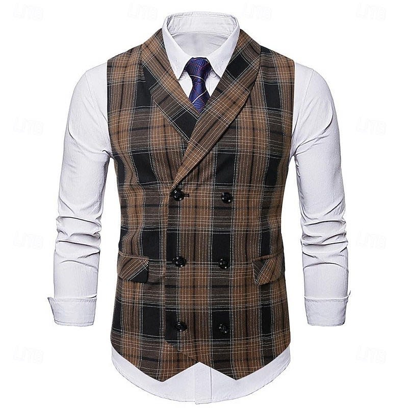 Connor Plaid Double Breasted Vest