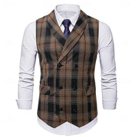 Connor Plaid Double Breasted Vest