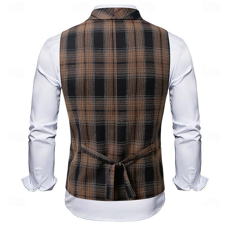 Connor Plaid Double Breasted Vest