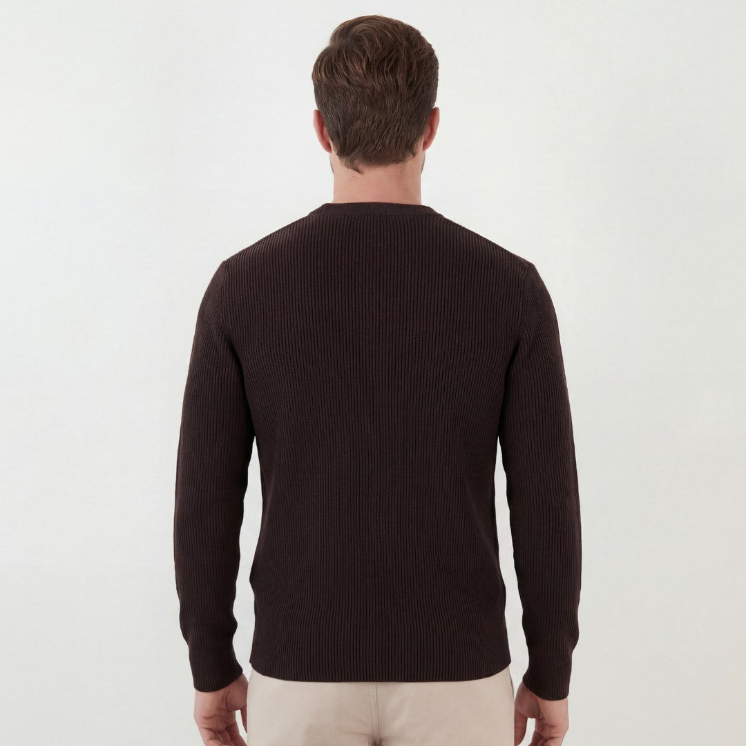 Dean Ribbed Knit Crew Neck Sweater