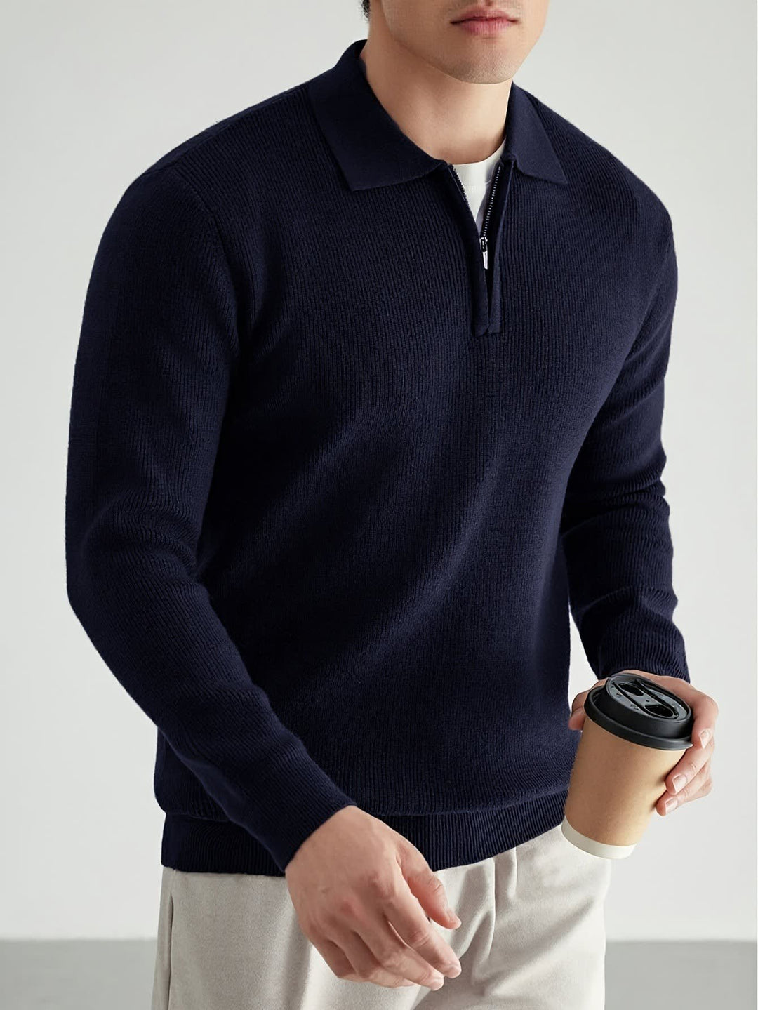 Grayson Knit Quarter Zip Polo Sweater