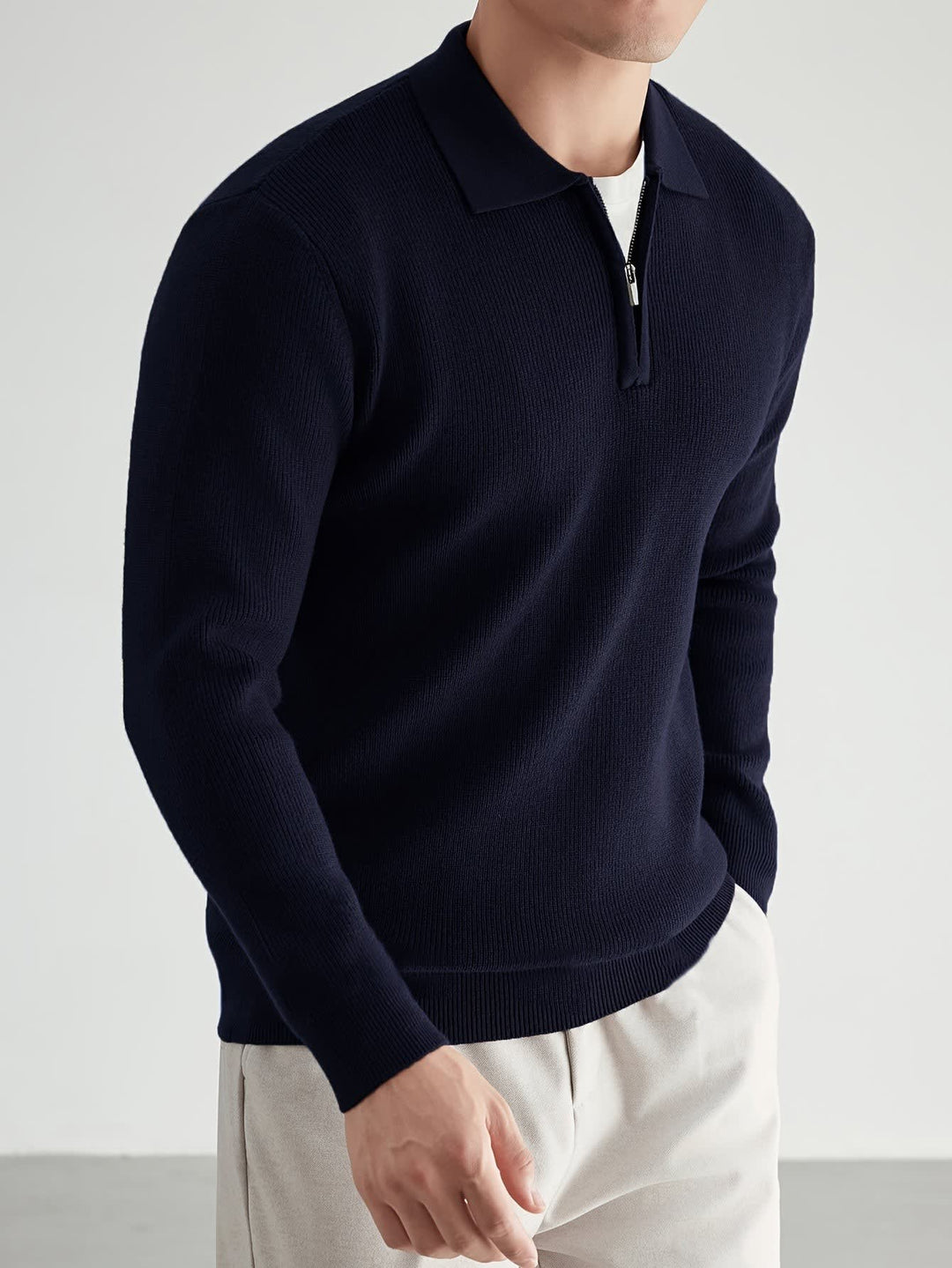 Grayson Knit Quarter Zip Polo Sweater