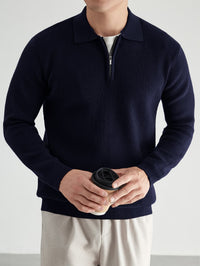 Grayson Knit Quarter Zip Polo Sweater