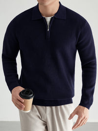 Grayson Knit Quarter Zip Polo Sweater