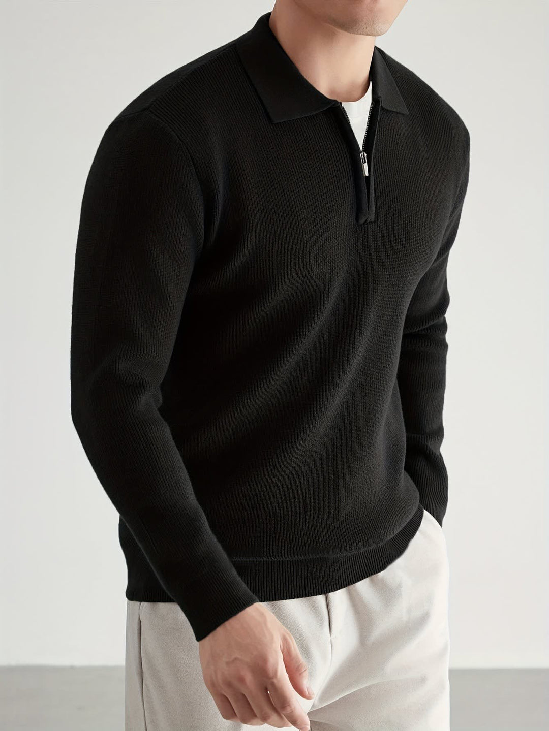 Grayson Knit Quarter Zip Polo Sweater