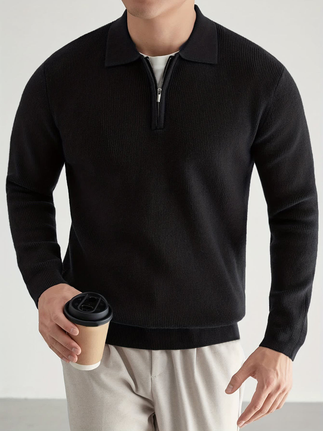 Grayson Knit Quarter Zip Polo Sweater