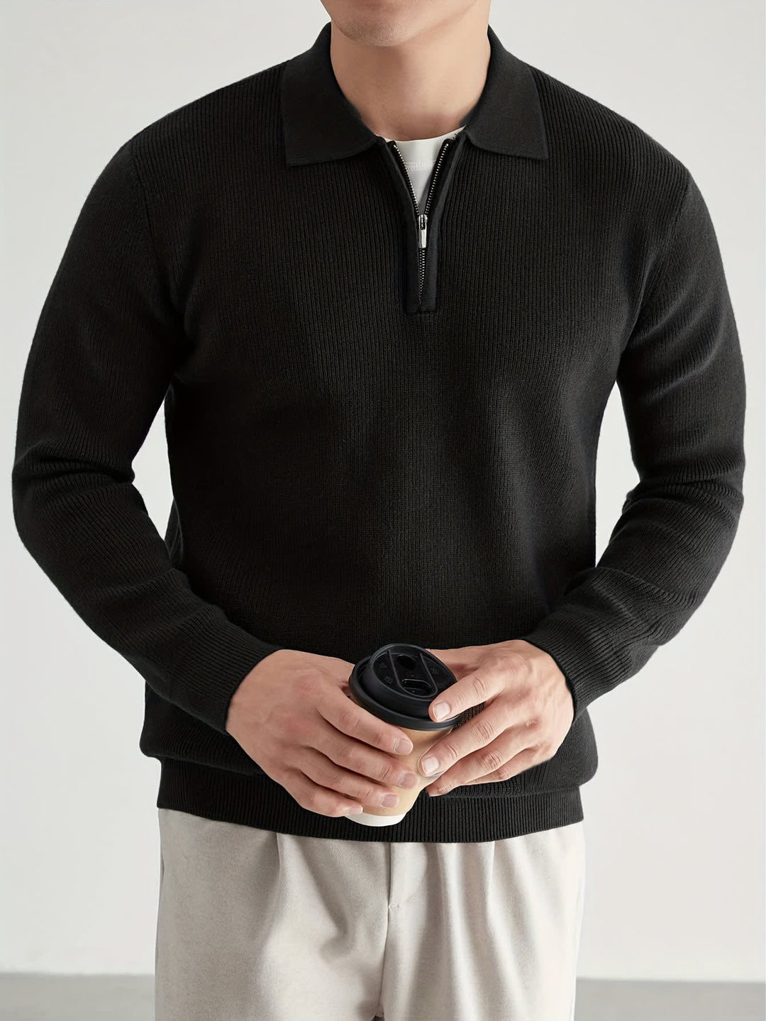 Grayson Knit Quarter Zip Polo Sweater