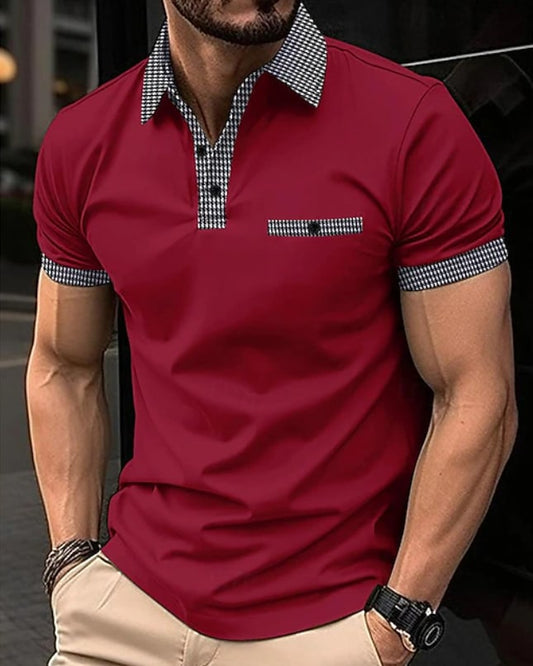 Desmond Check Trim Short Sleeve Polo Shirt_1
