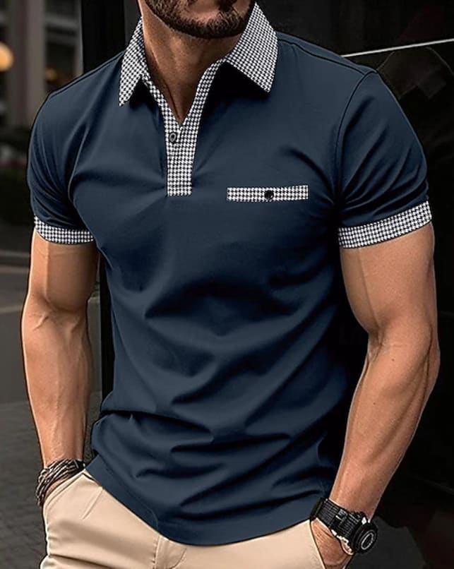 Desmond Check Trim Short Sleeve Polo Shirt