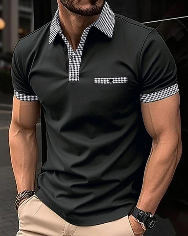 Desmond Check Trim Short Sleeve Polo Shirt
