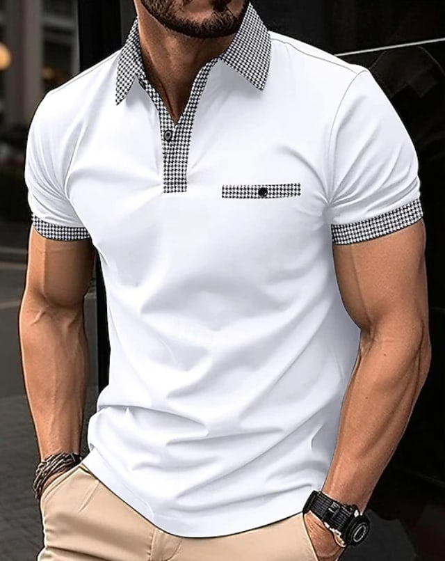 Desmond Check Trim Short Sleeve Polo Shirt_5