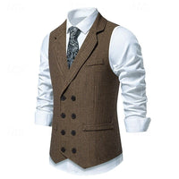 Chase Double Breasted Herringbone Vest