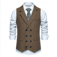 Chase Double Breasted Herringbone Vest