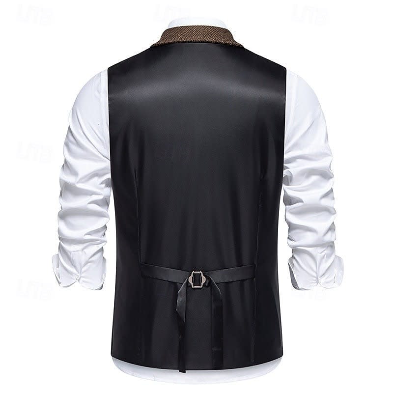 Chase Double Breasted Herringbone Vest