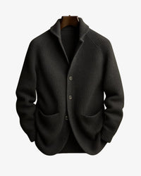 Clayton Lapel Collar Ribbed Knit Cardigan