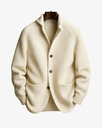 Clayton Lapel Collar Ribbed Knit Cardigan