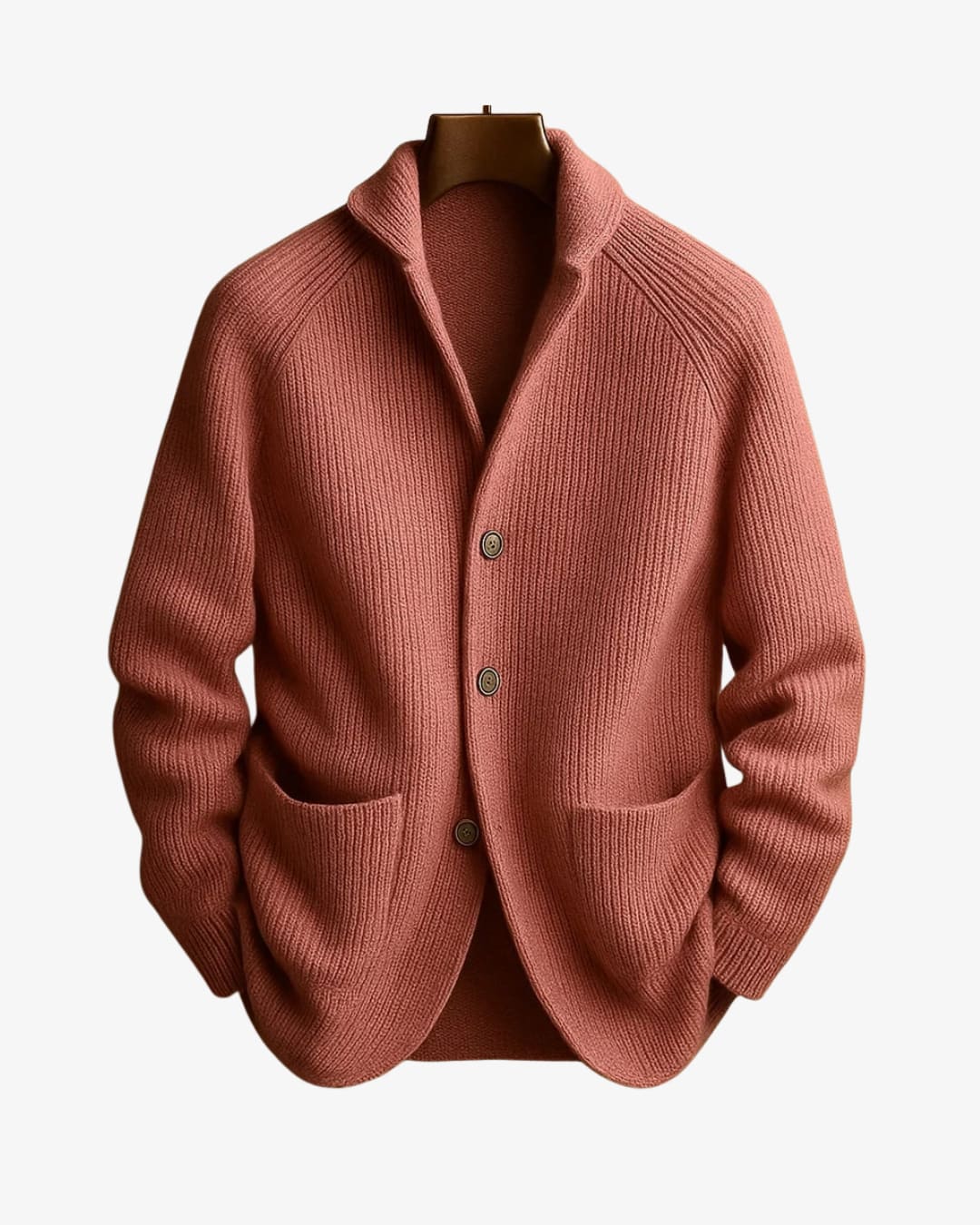 Clayton Lapel Collar Ribbed Knit Cardigan