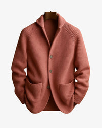 Clayton Lapel Collar Ribbed Knit Cardigan