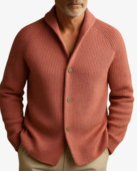 Clayton Lapel Collar Ribbed Knit Cardigan