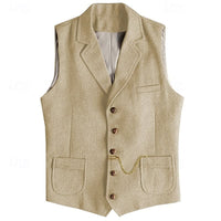 Caleb Herringbone Lapel Vest
