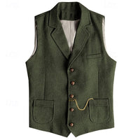 Caleb Herringbone Lapel Vest