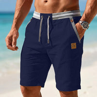 Declan Striped Trim Drawstring Summer Shorts