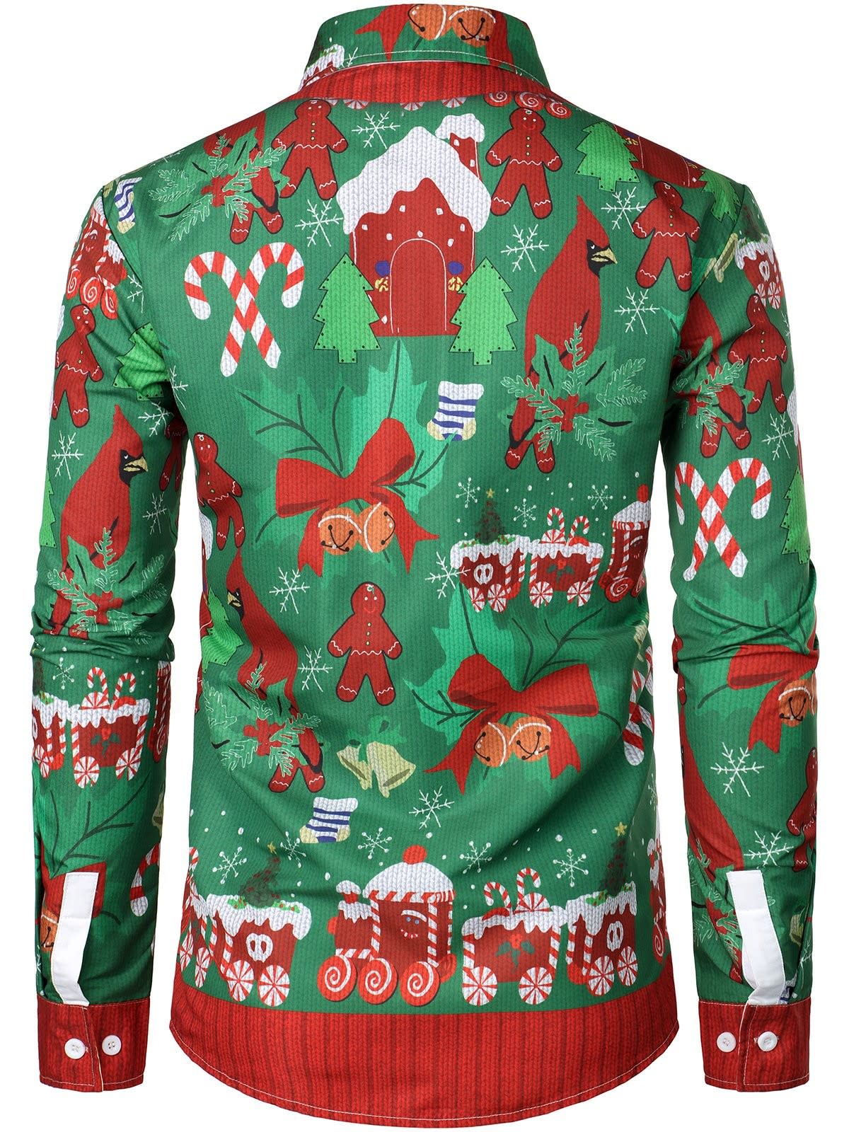 Wyatt Gingerbread Print Ugly Christmas Shirt_2