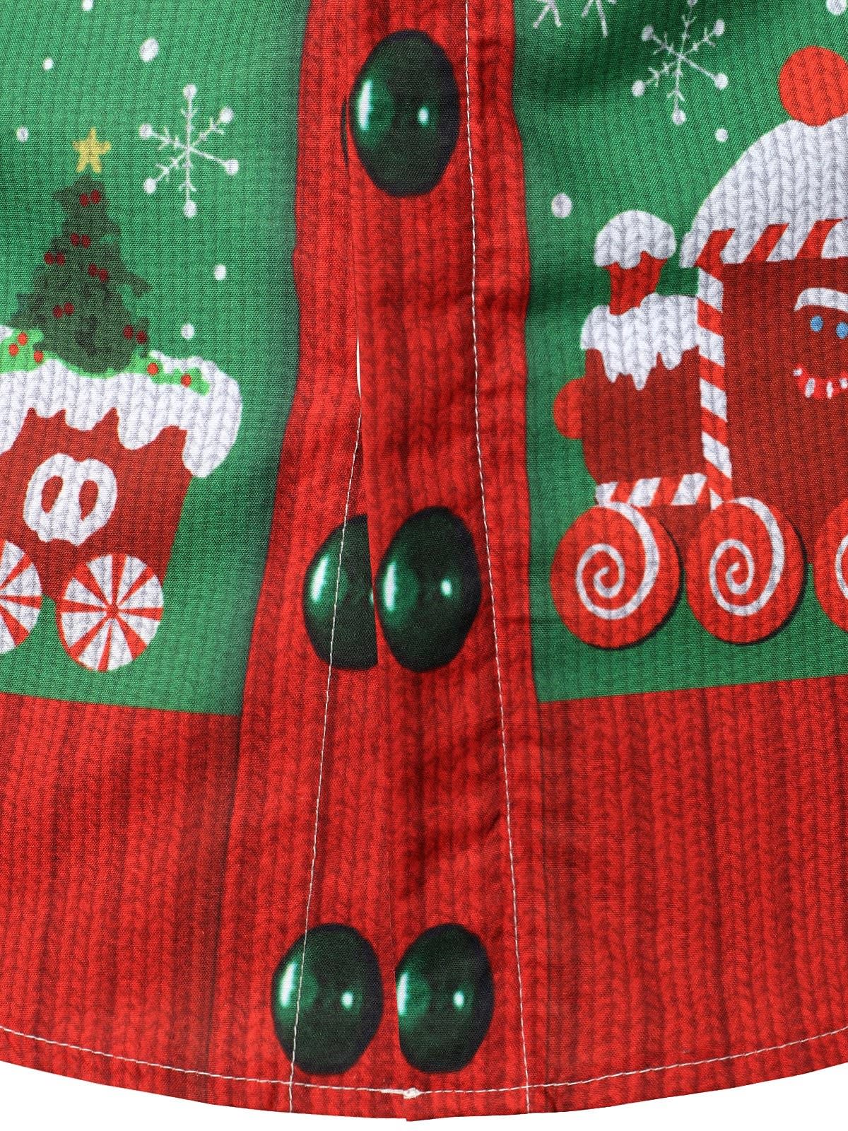 Wyatt Gingerbread Print Ugly Christmas Shirt_4
