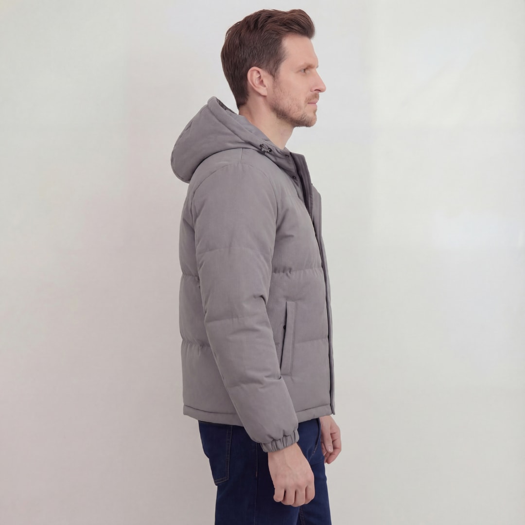 Lombard Gray Hooded Puffer Jacket