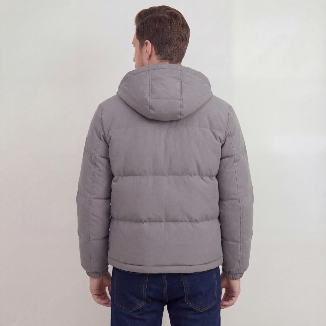 Lombard Gray Hooded Puffer Jacket