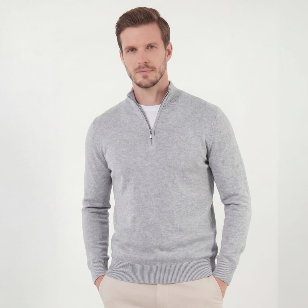 Palmer Heathered Half Zip Sweater