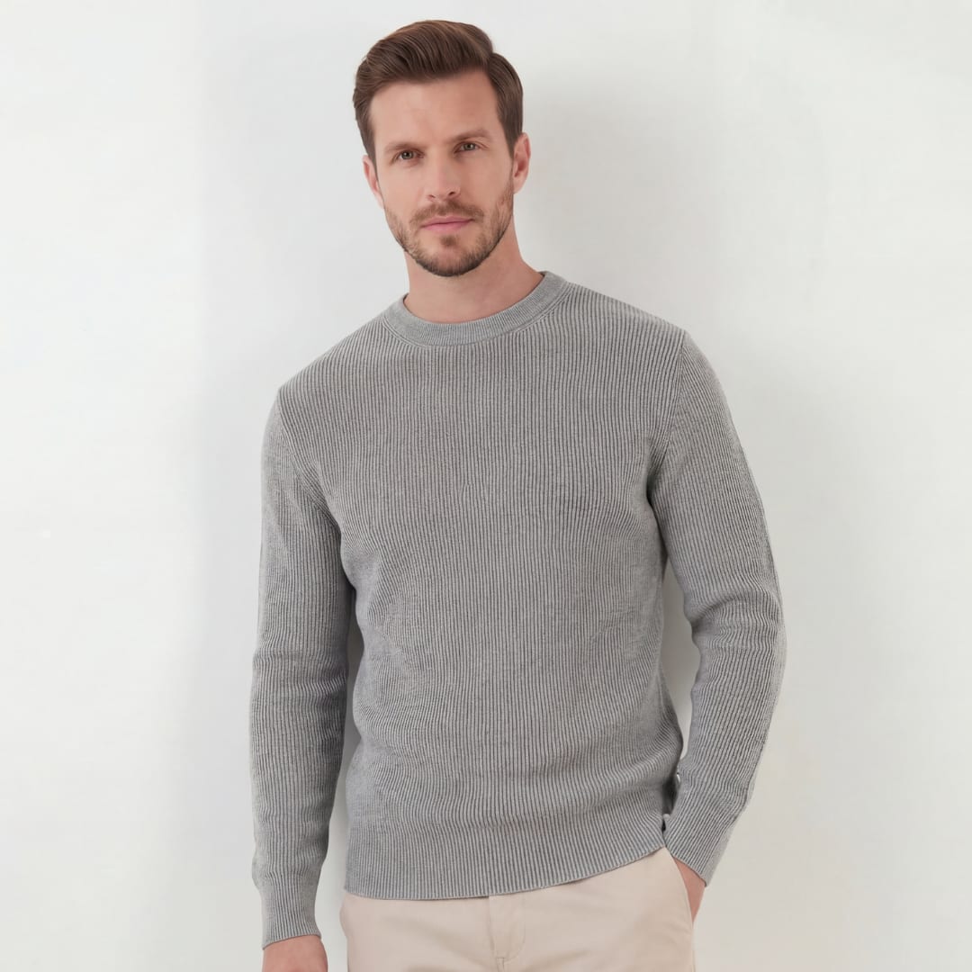 Dominic Marled Rib Knit Sweater