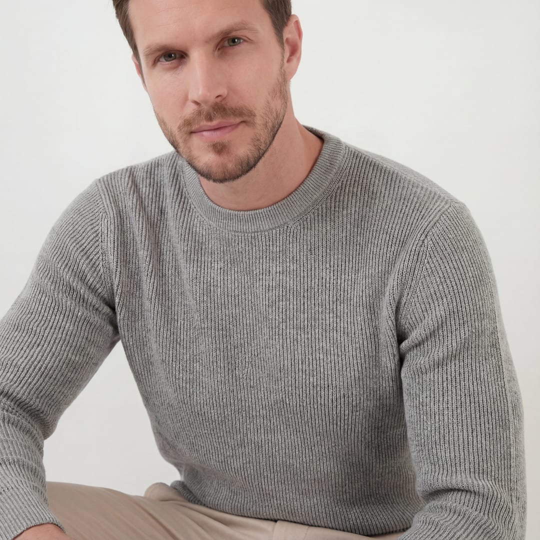 Dominic Marled Rib Knit Sweater