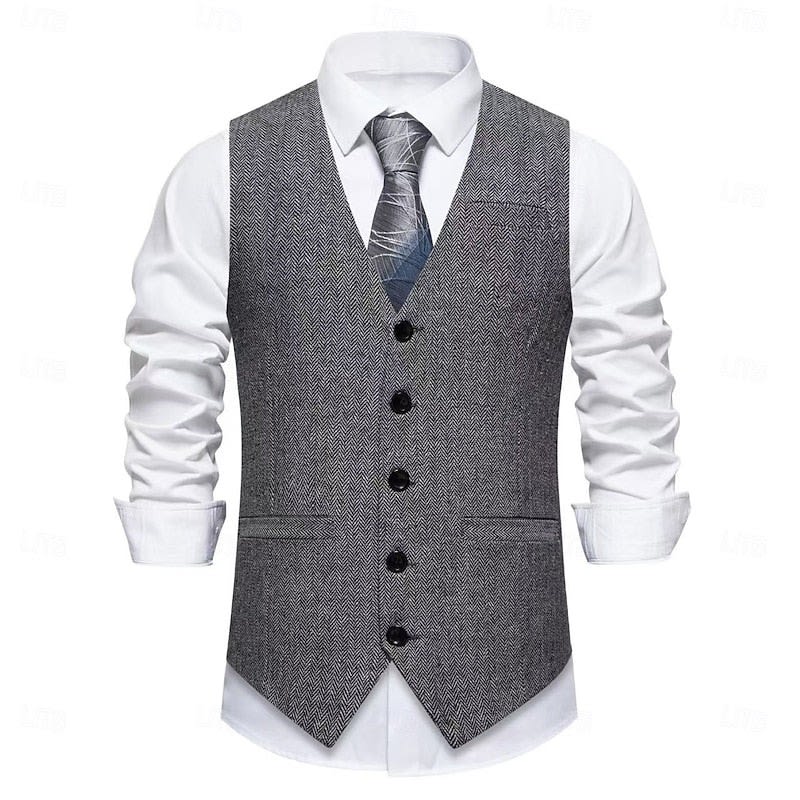 Carl Herringbone Suit Vest_1